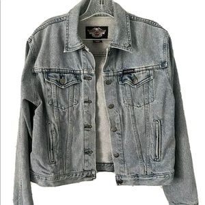 Vintage HARLEY-DAVIDSON American Legend Motorcycles Denim Jacket Biker Large